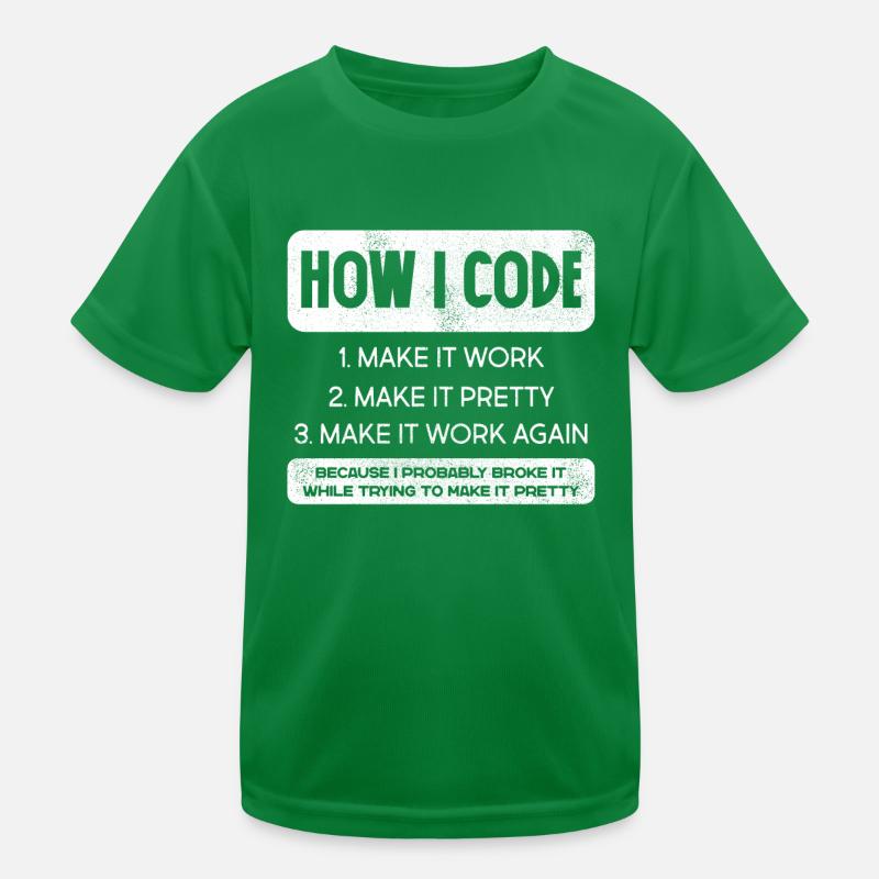 Programmierer, Code, Nerd, Programmierung Kinder Funktions-T-Shirt