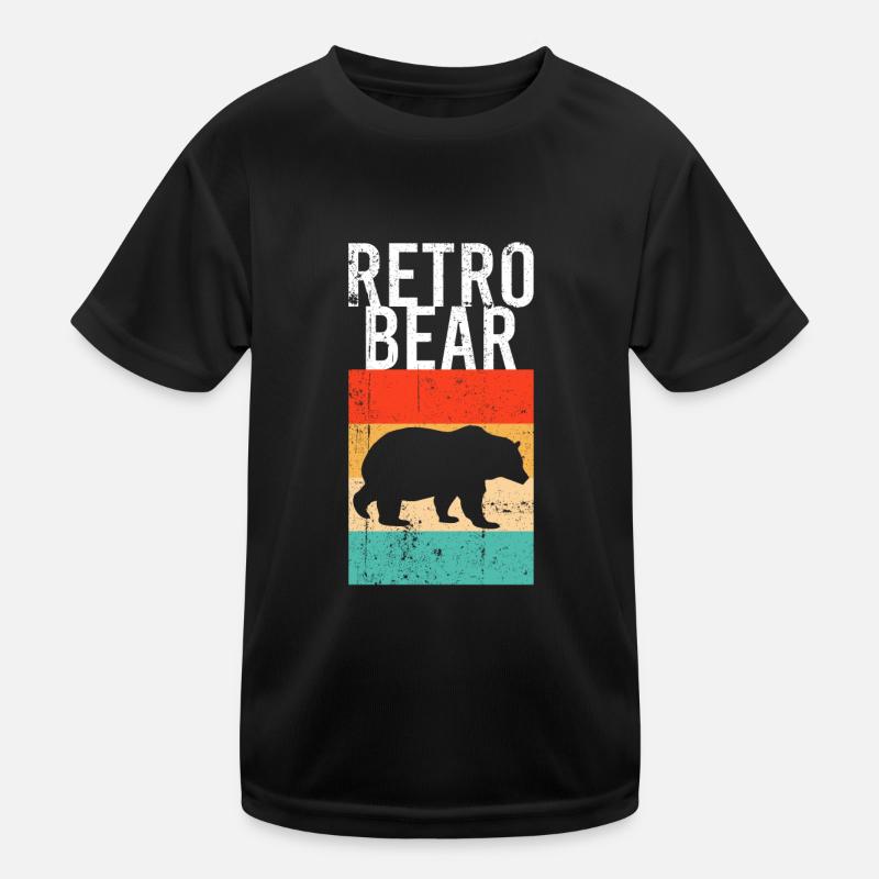 Bär Retro Kinder Funktions-T-Shirt