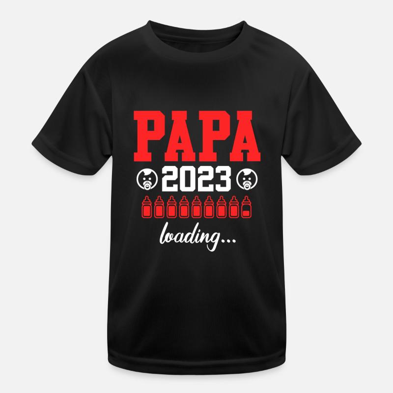 Papa 2023 loading Dad-to-be Father 2023 Kids Functional T-Shirt