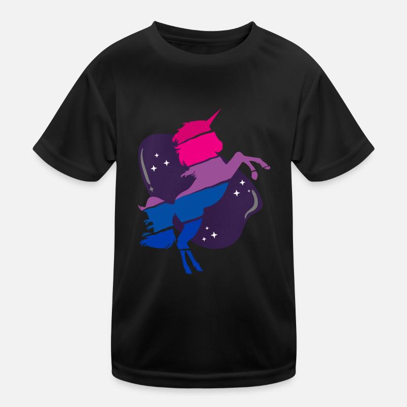 Bisexual Bi Pride Flag Unicorn Kids Functional T-Shirt