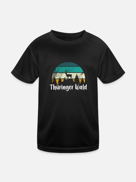 Thüringer Wald - Kinder Funktions-T-Shirt - Schwarz - Vorne
