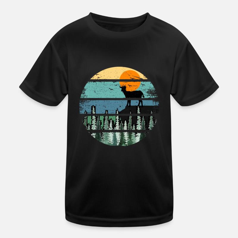 Retro Howling Wolf Wild Kinder Funktions-T-Shirt