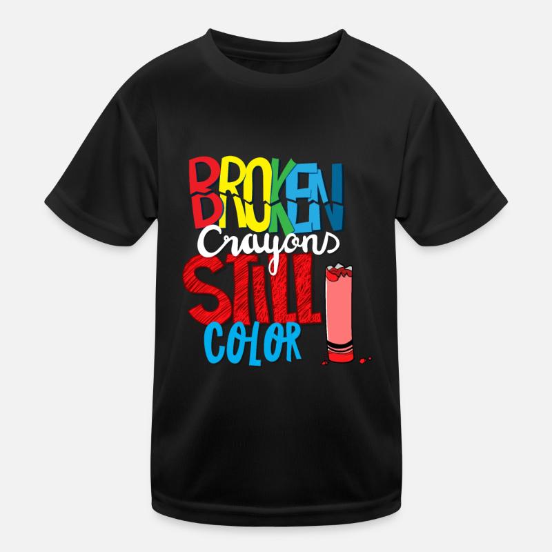 Crayons cassés Couleur fixe T-shirt sport Enfant