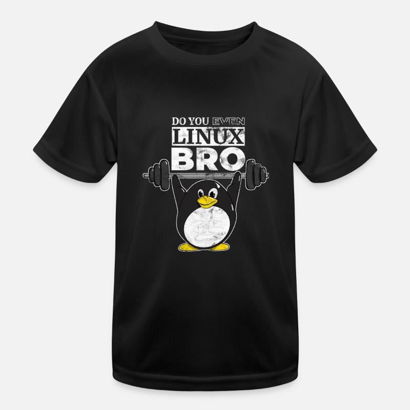 Do You Even Linux Bro Linux Pinguin hebt Gewichte Kinder Funktions-T-Shirt