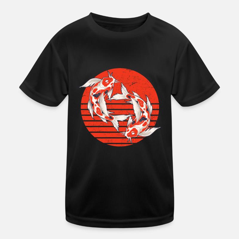 Koi Karpfen Koi Teich - Kinder Funktions-T-Shirt - Schwarz