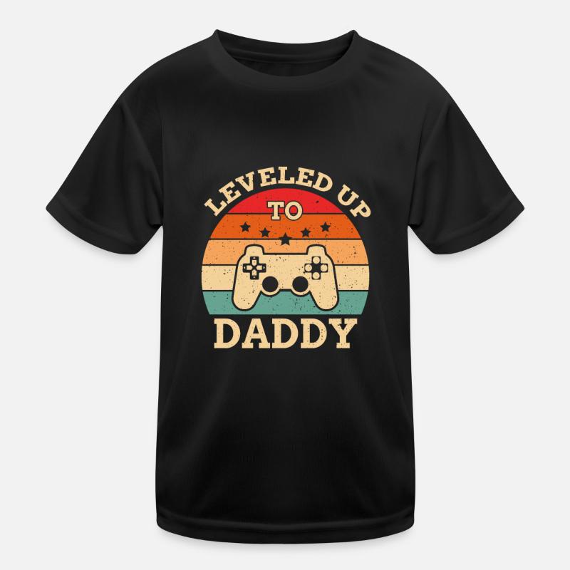 Level Up To Daddy Werdender Papa Kinder Funktions-T-Shirt