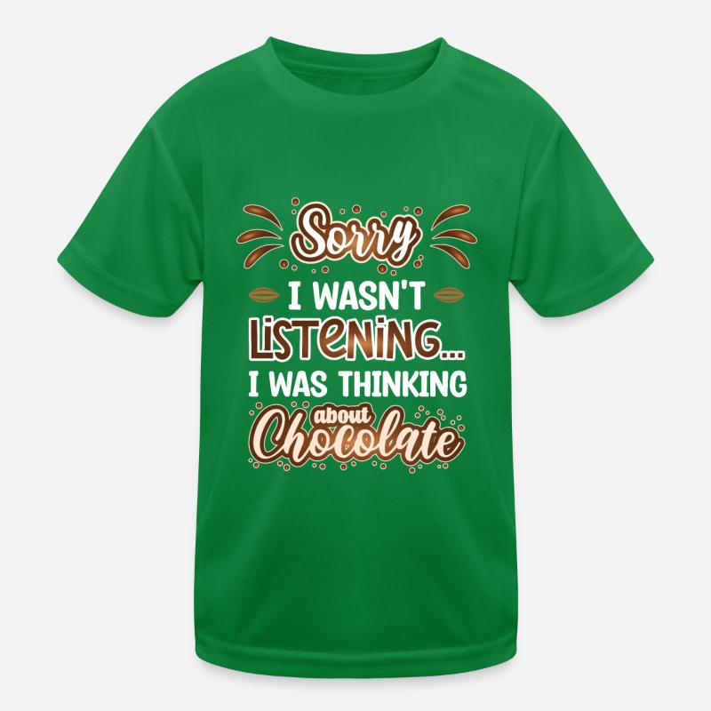 Penser au chocolat Funny Chocolate Lover T-shirt sport Enfant