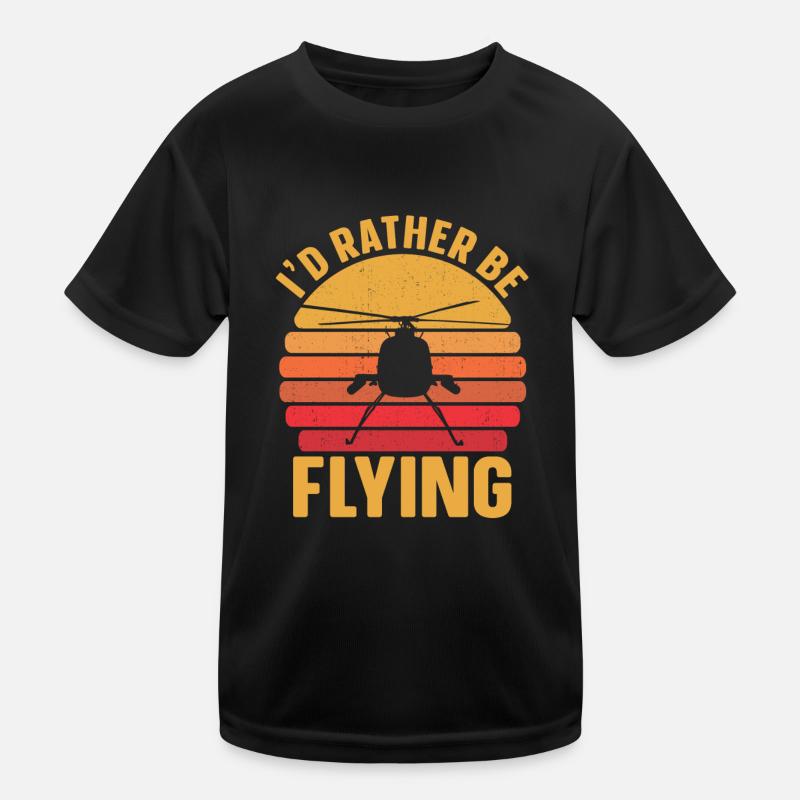 Helikopter Hubschrauber Pilot Heli Kinder Funktions-T-Shirt