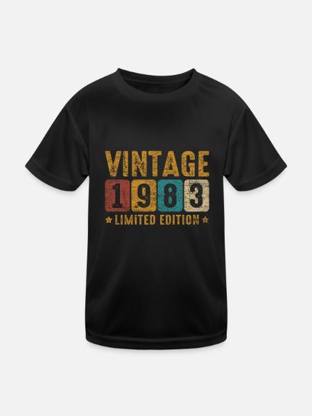Millésime 1983 - T-shirt sport Enfant - noir - Devant