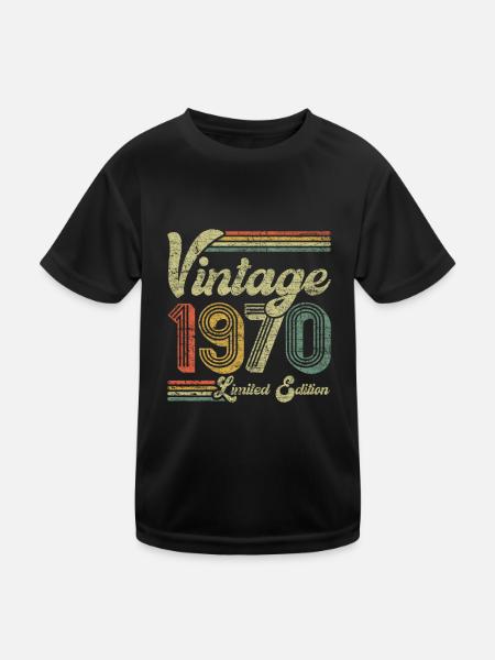 Édition limitée Vintage 1970 - T-shirt sport Enfant - noir - Devant