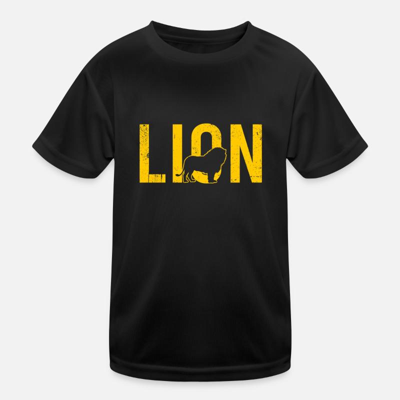 Löwe lion - Kinder Funktions-T-Shirt - Schwarz