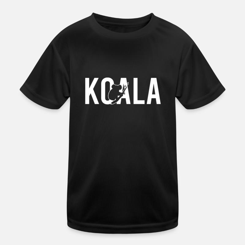 Koala - Kinder Funktions-T-Shirt - Schwarz