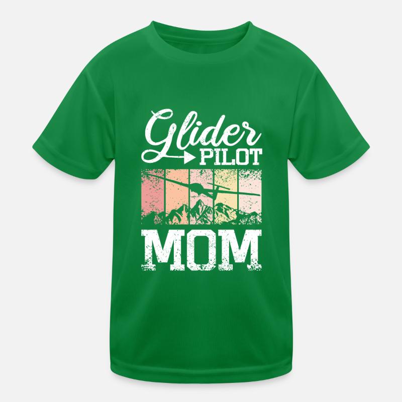 Glider Pilot Mom Kids Functional T-Shirt
