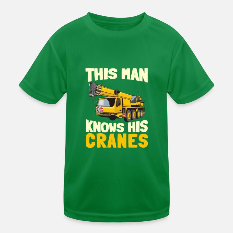 Construction de grue Grue Grutier Grutier Grutier Opérateur T-shirt sport Enfant