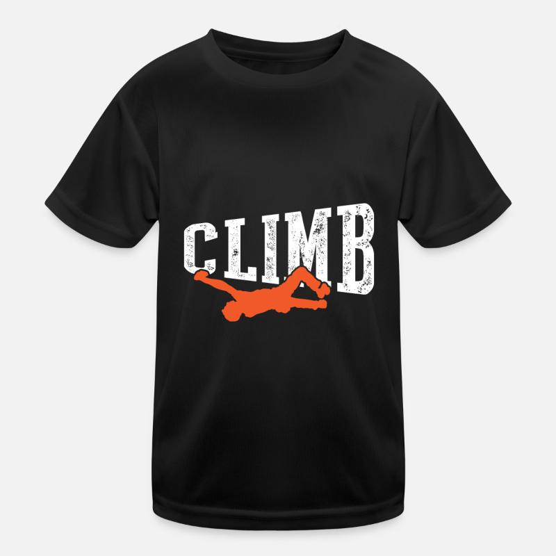 Klettern - Kinder Funktions-T-Shirt - Schwarz