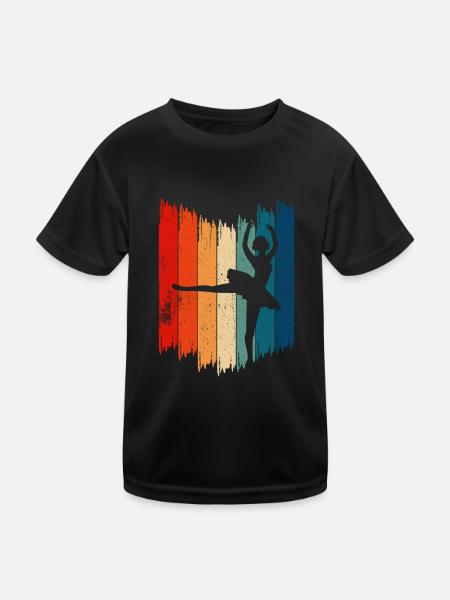 Ballet Dancer Retro Ballet Dancer - Kids Functional T-Shirt - black - Front