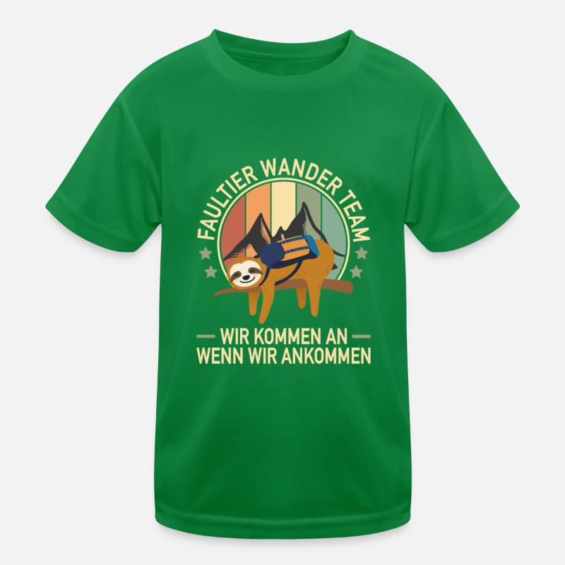 Faultier Wander Team Wandergruppe Berg Wanderung Kinder Funktions-T-Shirt