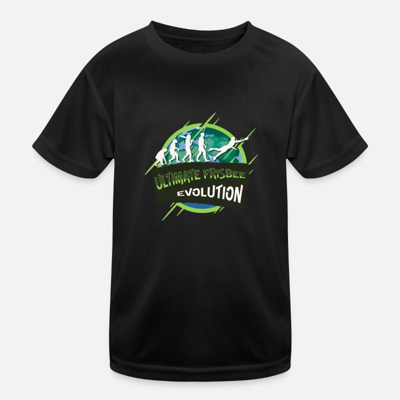 Ultimate Frisbee Evolution - Kinder Funktions-T-Shirt - Schwarz