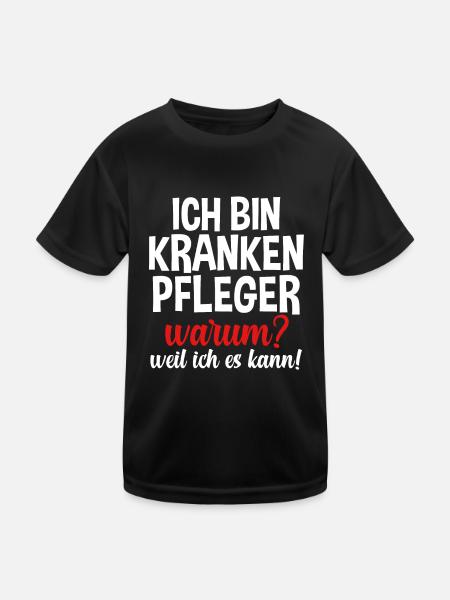 Krankenpflege Pflegekraft Krankenpfleger - Kinder Funktions-T-Shirt - Schwarz - Vorne