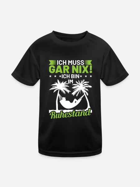 Rentner Ruhestand lustige Rentner Sprüche - Kinder Funktions-T-Shirt - Schwarz - Vorne