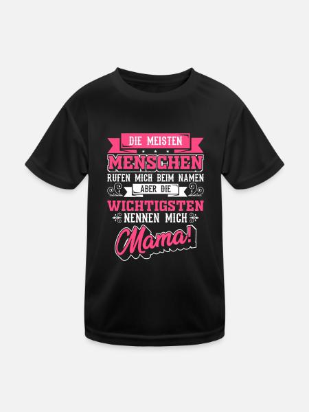 Mama Muttertag - Kinder Funktions-T-Shirt - Schwarz - Vorne