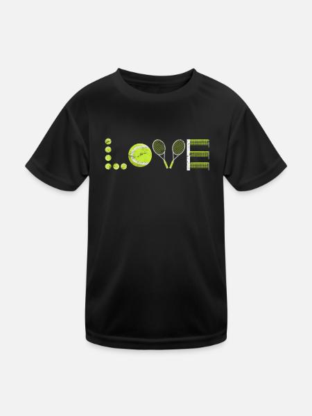 Tennis Love Tennis Player Tennis Club - Kids Functional T-Shirt - black - Front