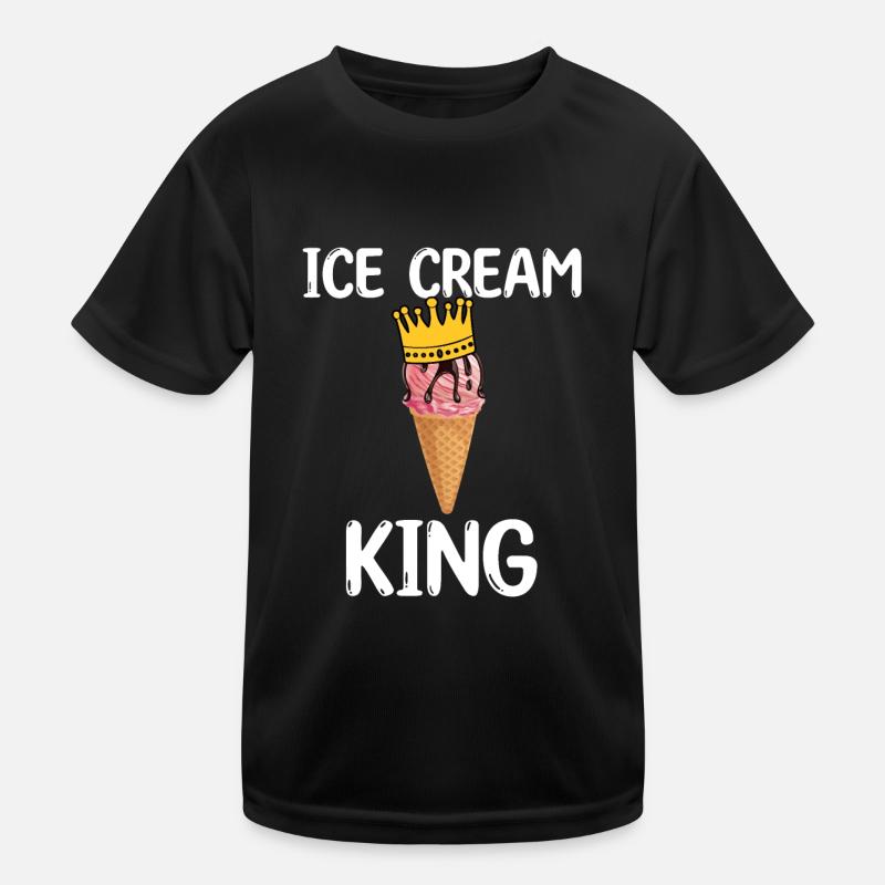 Eis König - Kinder Funktions-T-Shirt - Schwarz