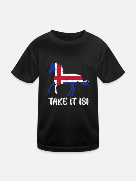 Prenez-le Isi Cheval islandais - T-shirt sport Enfant - noir - Devant