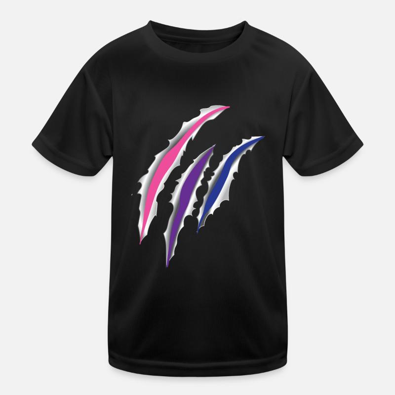 Bisexuel Bi Pride Flag Scratch T-shirt sport Enfant