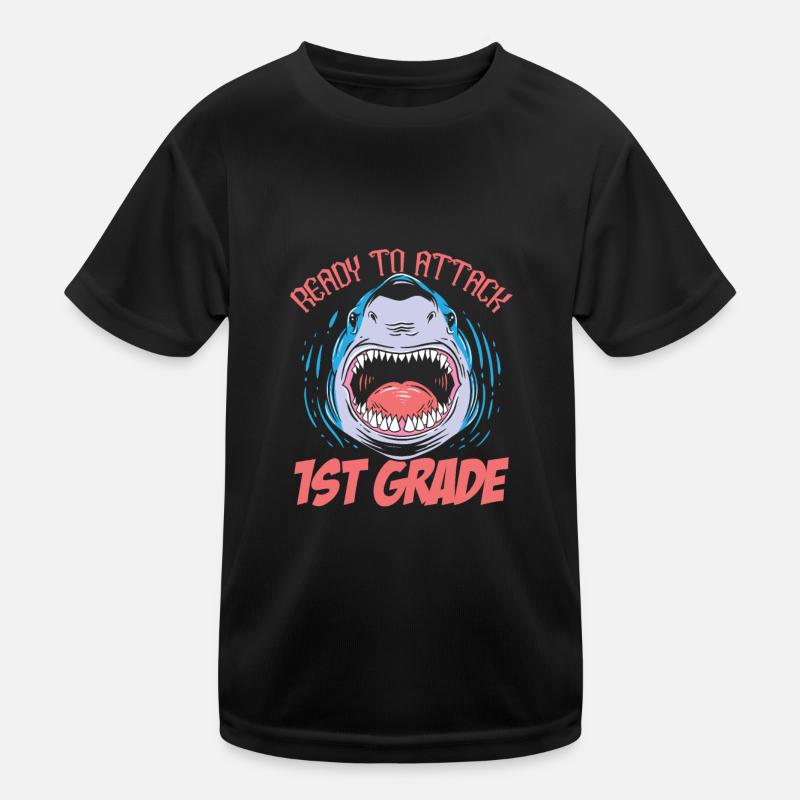 Prêt à attaquer le requin de 1ère année Premier jour de T-shirt sport Enfant