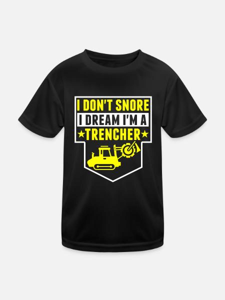 Je ne ronfle pas, rêve, je suis un trancheur - T-shirt sport Enfant - noir - Devant