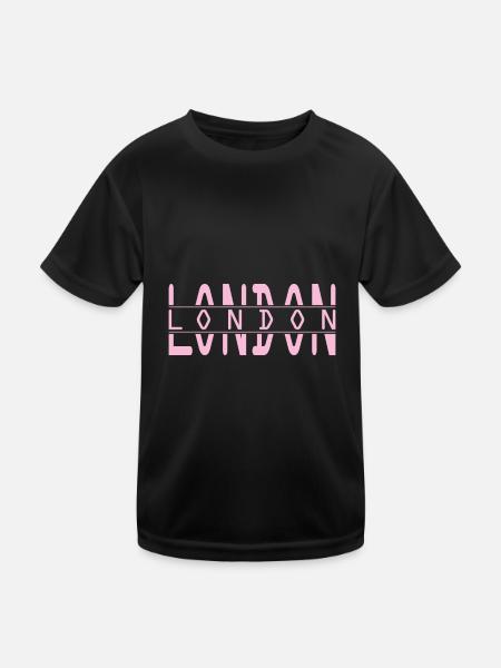 London - Kinder Funktions-T-Shirt - Schwarz - Vorne
