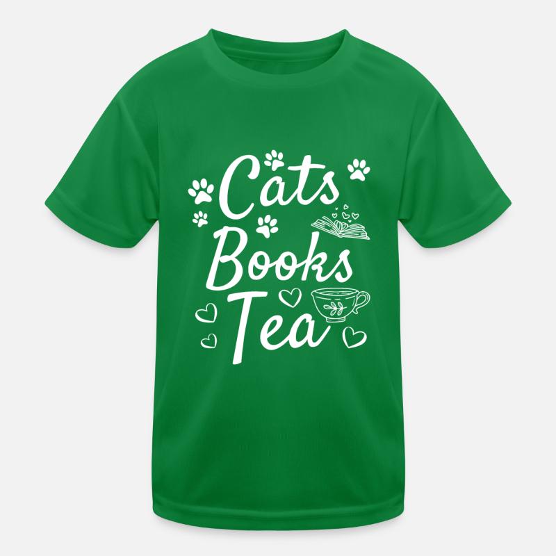 Katzen Bücher Tea Library Buch lesen Kinder Funktions-T-Shirt