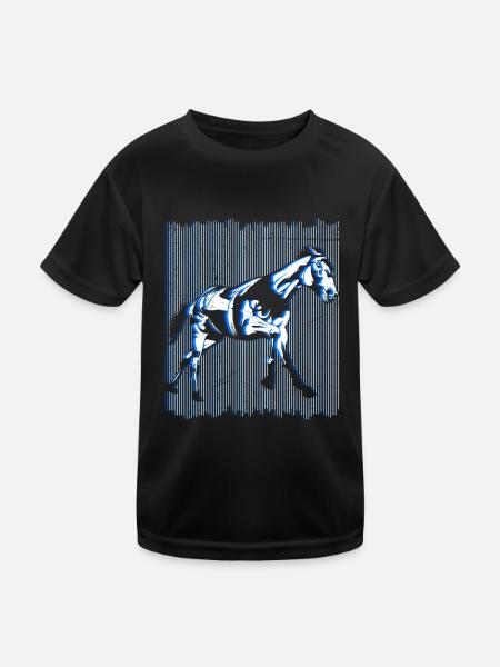 Dressage Cavaliers Cavaliers Chevaux Filles - T-shirt sport Enfant - noir - Devant