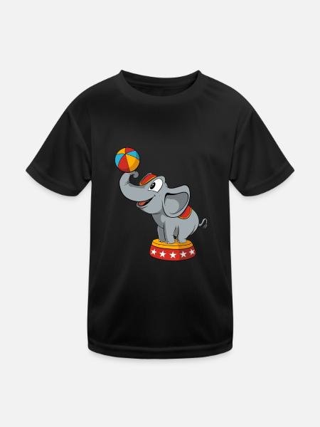 Circus Elephant - Kids Functional T-Shirt - black - Front