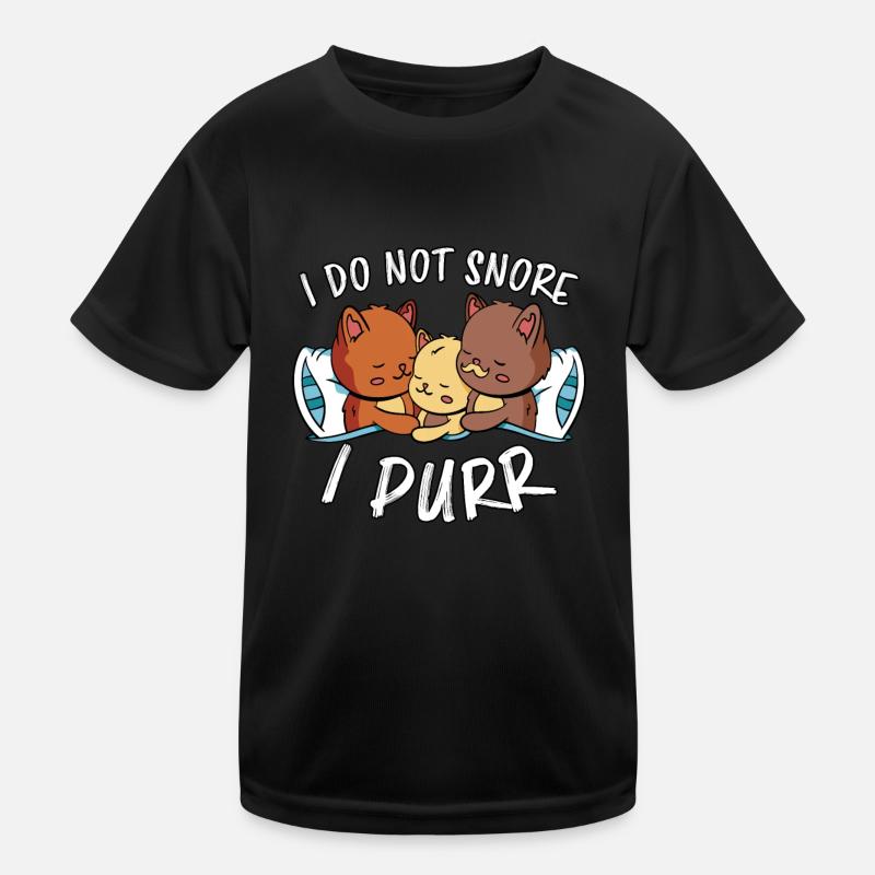 Purring Snoring Funny Saying Cat Gift Kids Functional T-Shirt