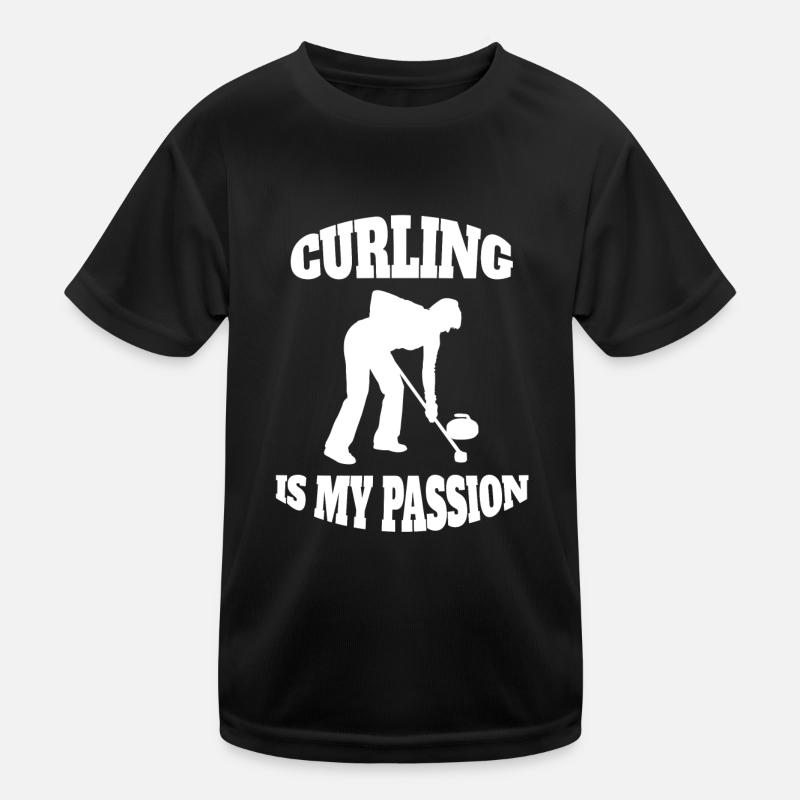 Curling Stein Curl Curler Curlingstein Geschenk Kinder Funktions-T-Shirt