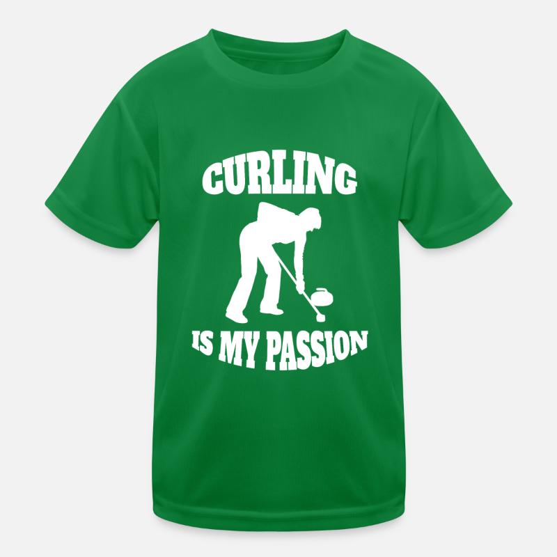 Curling Stein Curl Curler Curlingstein Geschenk Kinder Funktions-T-Shirt