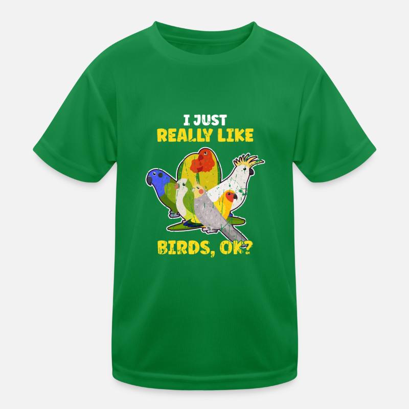Ich mag einfach Vögel Papagei Kakadu - exotisch Kinder Funktions-T-Shirt