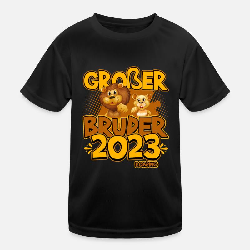 Ich werde Großer Bruder 2023 Loading Löwe Kinder Funktions-T-Shirt