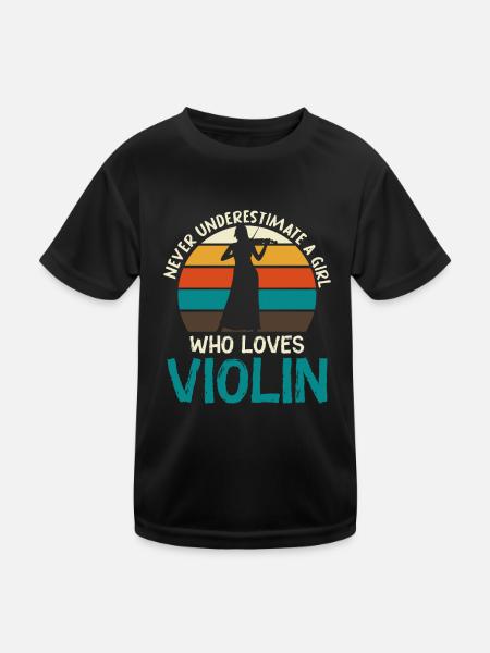 Violin Violinist Orchestra Lovers of classical music - Kids Functional T-Shirt - black - Front