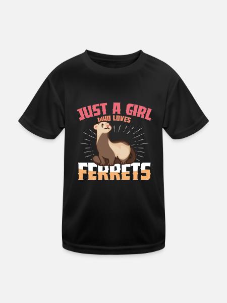 Ferret Cute Animal Ferret Lover - Kids Functional T-Shirt - black - Front
