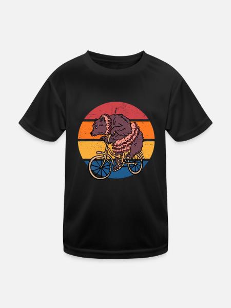 Radfahrer Fahrrad Fahrrad Radfahren Mountainbike L - Kinder Funktions-T-Shirt - Schwarz - Vorne