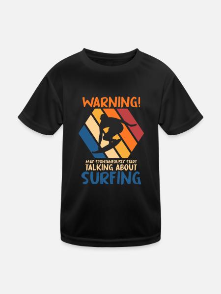 Surfen Strand Surfer Surf Sommer Ozean Wellen Lieb - Kinder Funktions-T-Shirt - Schwarz - Vorne