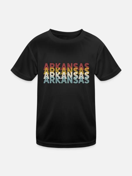 US 70s Retro State Vintage Arkansas - Kids Functional T-Shirt - black - Front