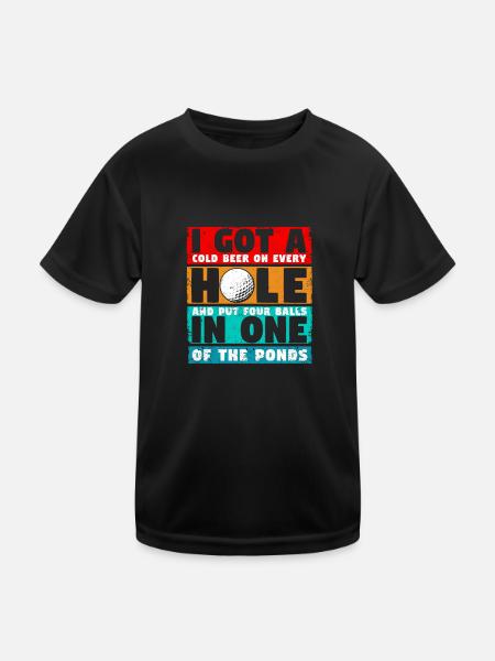 J’ai eu un trou dans un golf amusant golfeur fan golf - T-shirt sport Enfant - noir - Devant