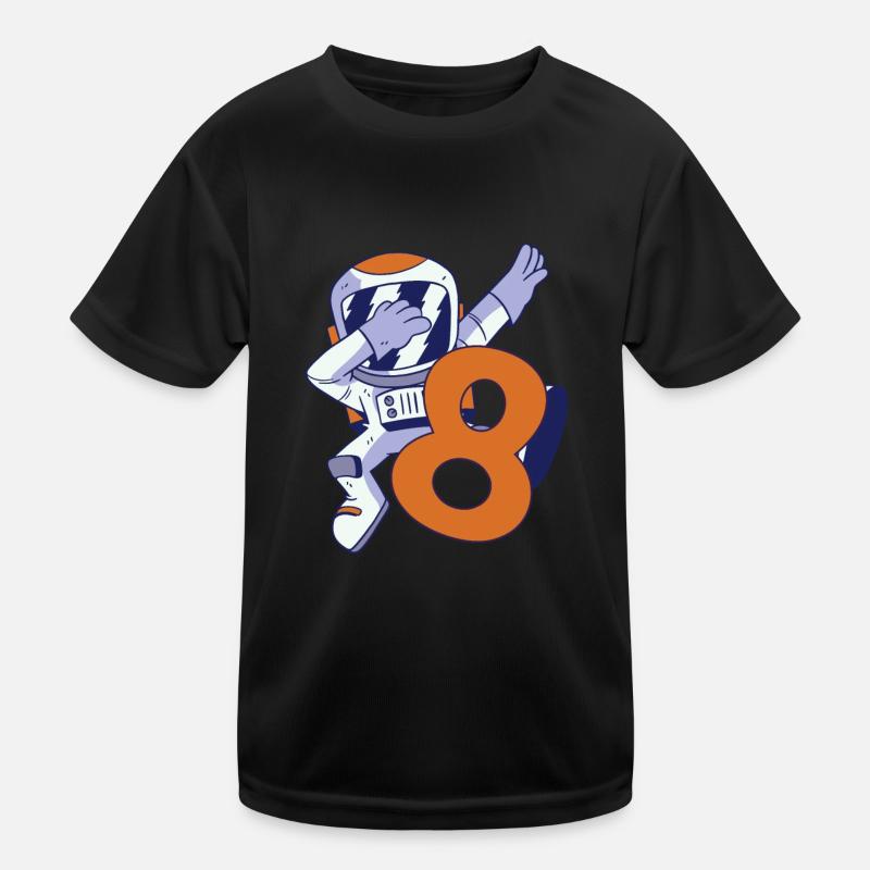 8th Birthday Astronaut 8 Years Space Galaxy Kids Functional T-Shirt