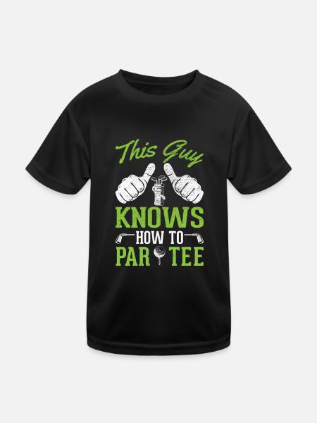 Dieser Typ Weiß, Wie Man T -Shirt - Golf - Kinder Funktions-T-Shirt - Schwarz - Vorne