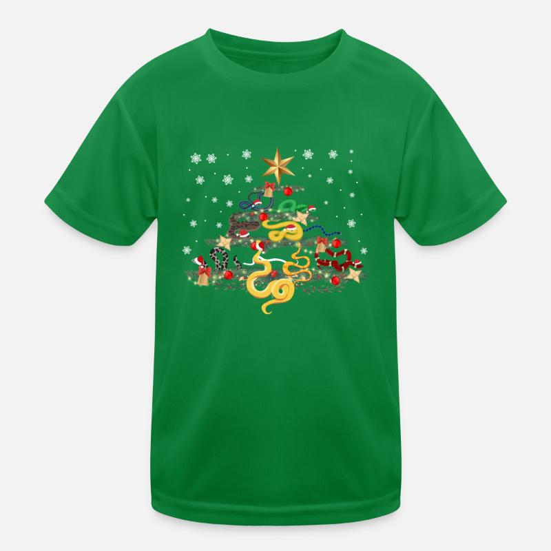 Snake Serpent Christmas Tree Kids Functional T-Shirt