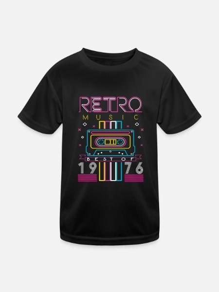 Best Of 1976 Retro Cassette Vintage Birthday - Kids Functional T-Shirt - black - Front